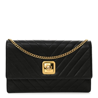 Chanel Lambskin Chevron Quilted Flap Black 1 of 15