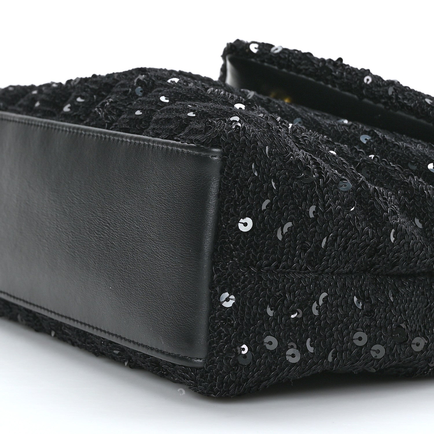 Saint Laurent Sequin Y Quilted Monogram Small Loulou Chain Satchel Black 10 of 10