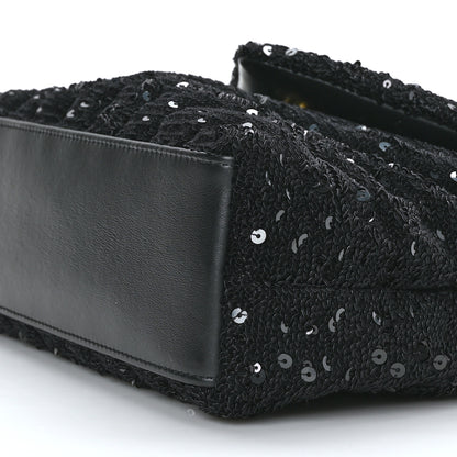 Saint Laurent Sequin Y Quilted Monogram Small Loulou Chain Satchel Black 10 of 10
