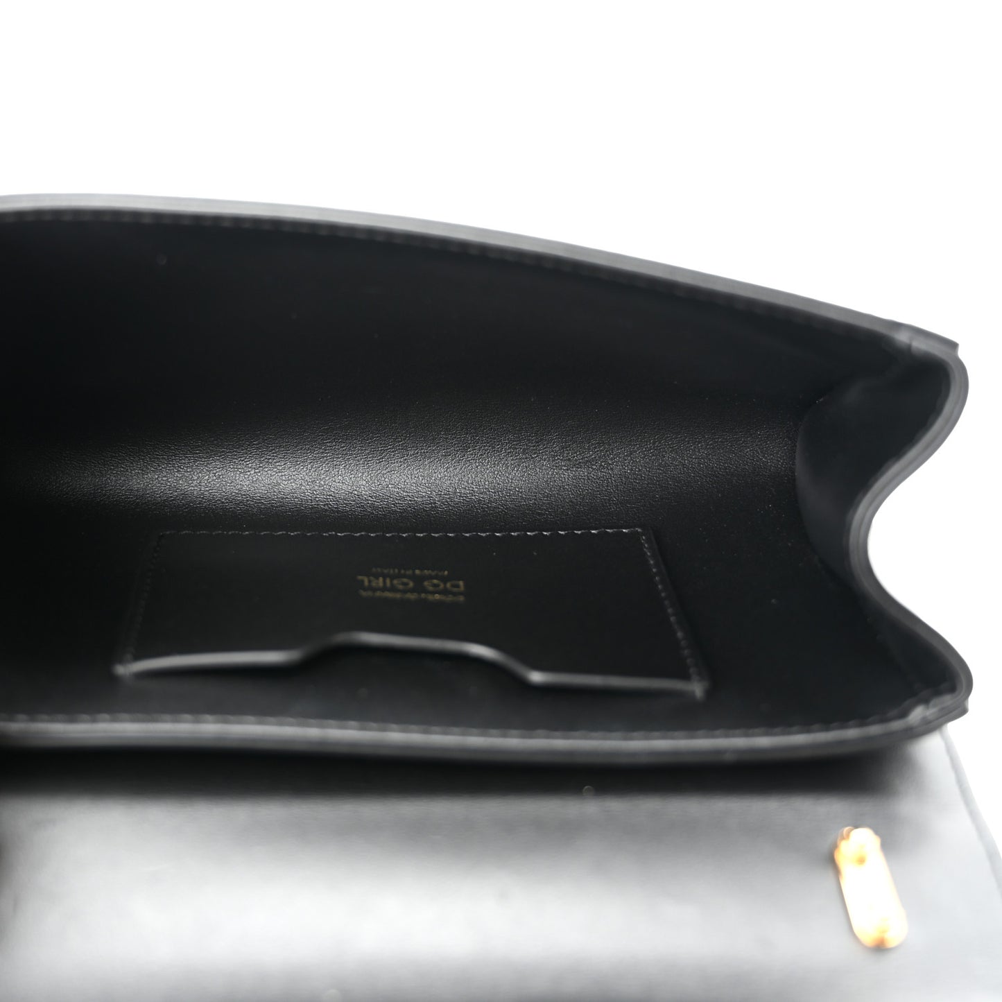 Calfskin DG Girls Phone Shoulder Bag Black
