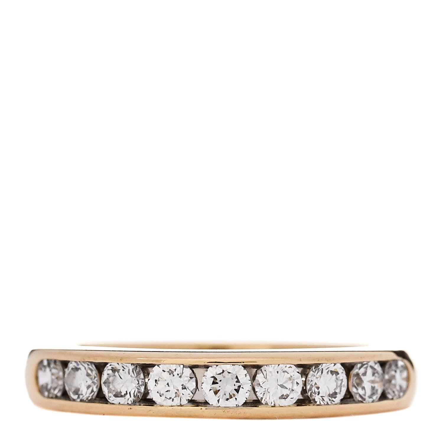 Tiffany 18K Yellow Gold 3mm Half Circle Channel-Set Band Ring 44 3 1 of 7