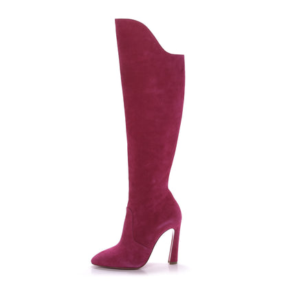 Christian Louboutin Veau Velours Eleonor Tall Boots 37 Bomba 1 of 8