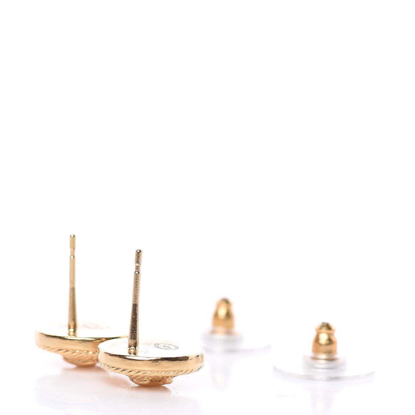 CC Button Earrings Gold