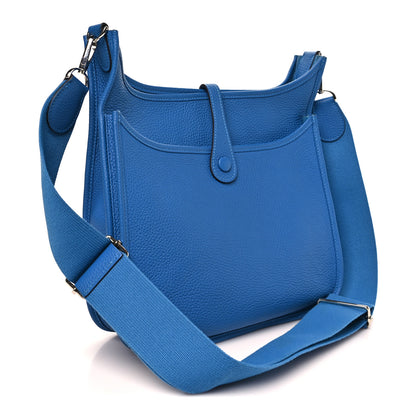 Hermes Taurillon Clemence Evelyne III PM Bleu Frida 3 of 10