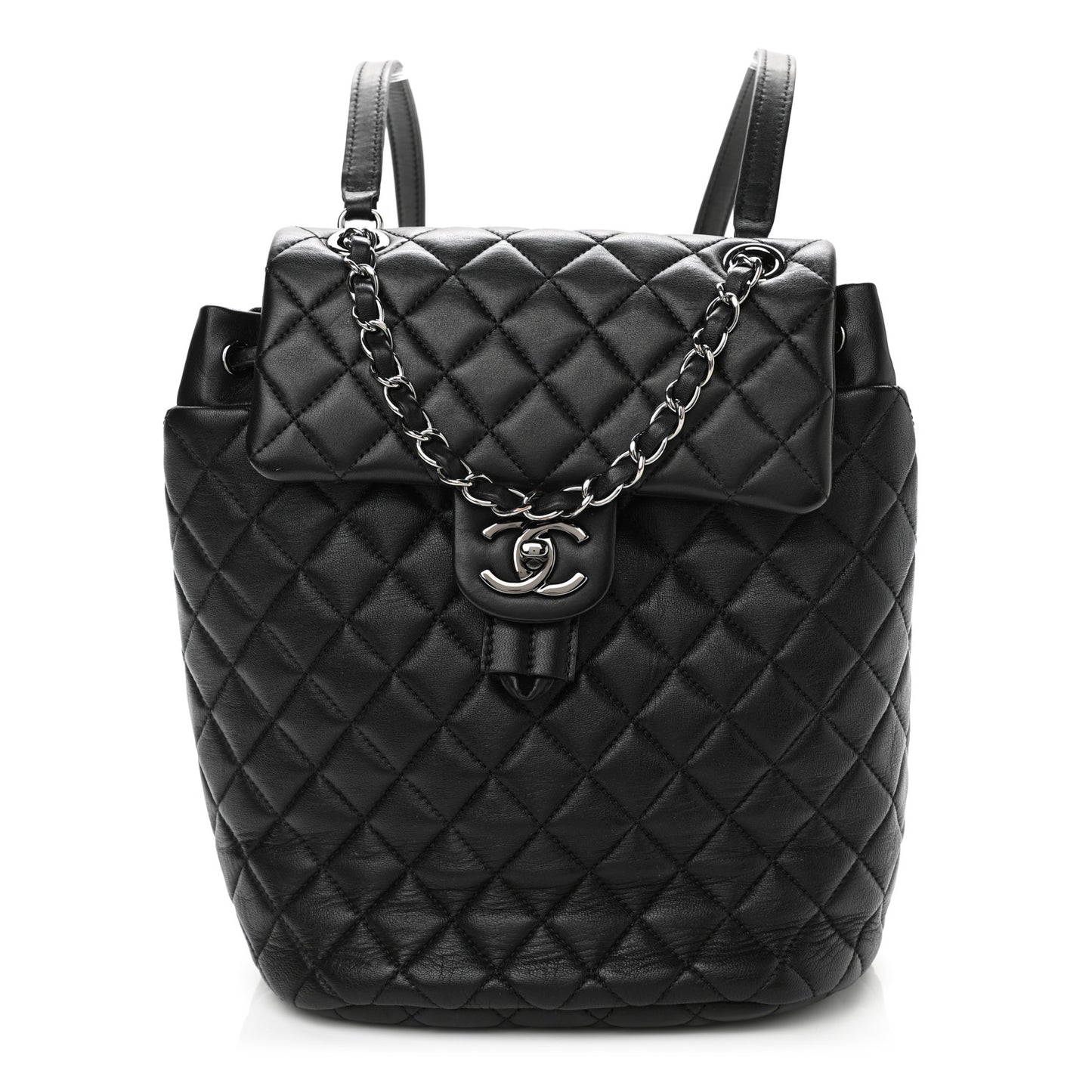 Lambskin Quilted Small Urban Spirit Backpack Black