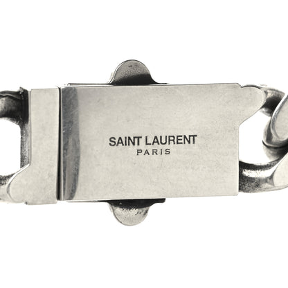 Saint Laurent Metal Curb Chain Necklace Oxidized Silver 4 of 5