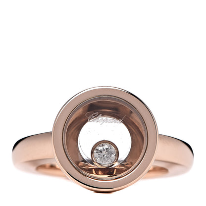 Chopard 18K Rose Gold Diamond Happy Diamond Round Ring 49 5 1 of 6