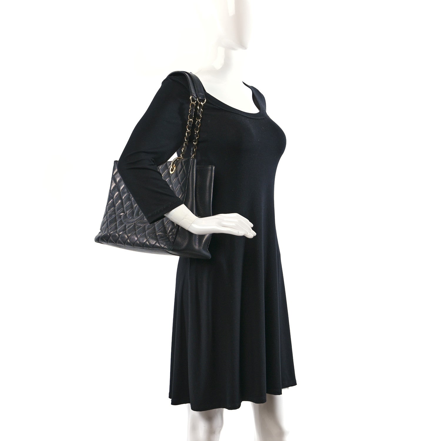 Chanel Caviar Quilted Grand Shopping Tote GST Black 2 of 10