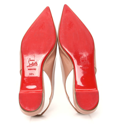 Christian Louboutin Patent Hot Chickita Slingback Flats 38.5 Nude 6 of 8