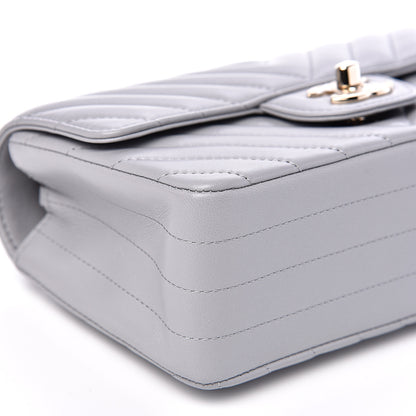 Chanel Lambskin Chevron Quilted Mini Rectangular Flap Grey 8 of 12