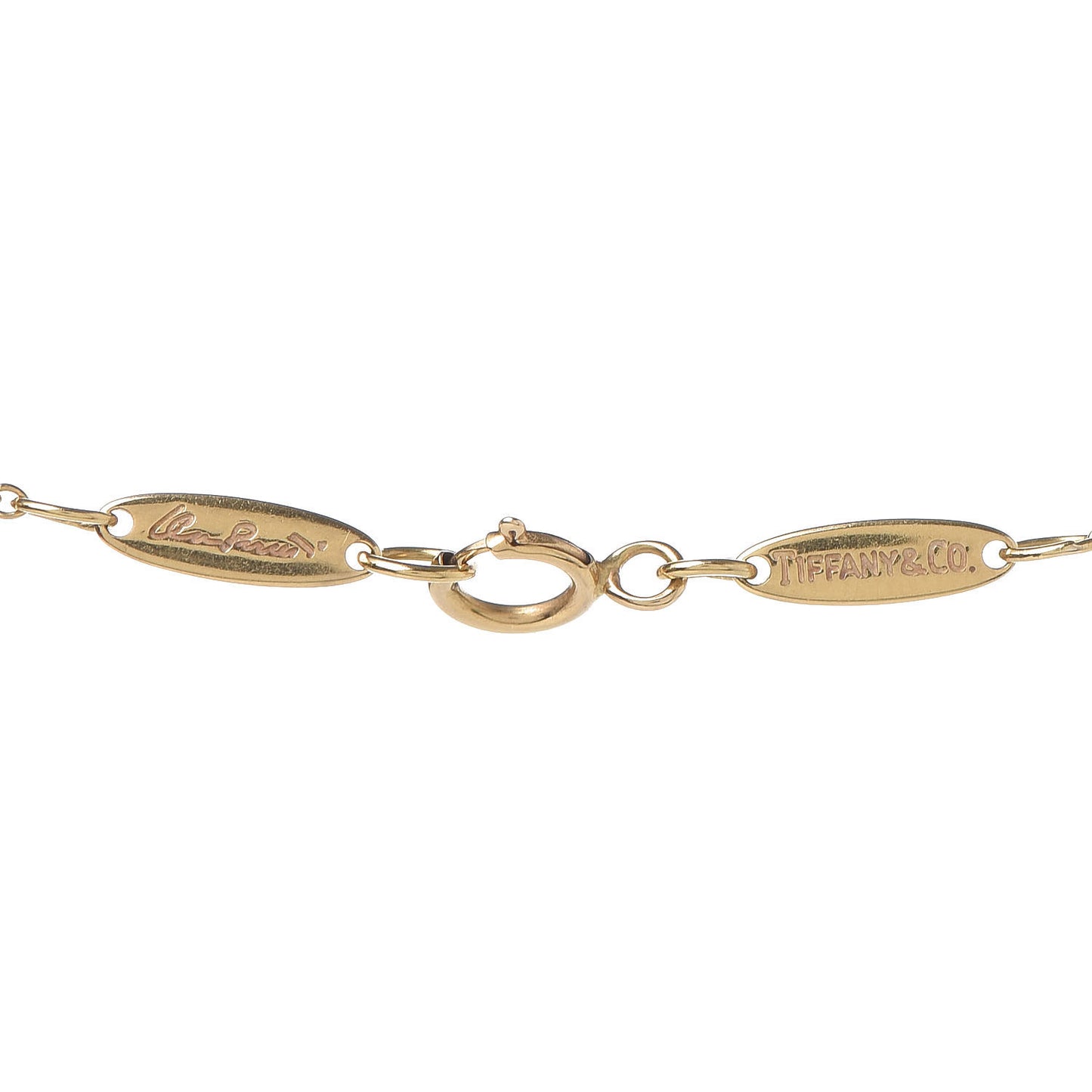 18K Yellow Gold 22mm Elsa Peretti Open Heart Pendant Necklace