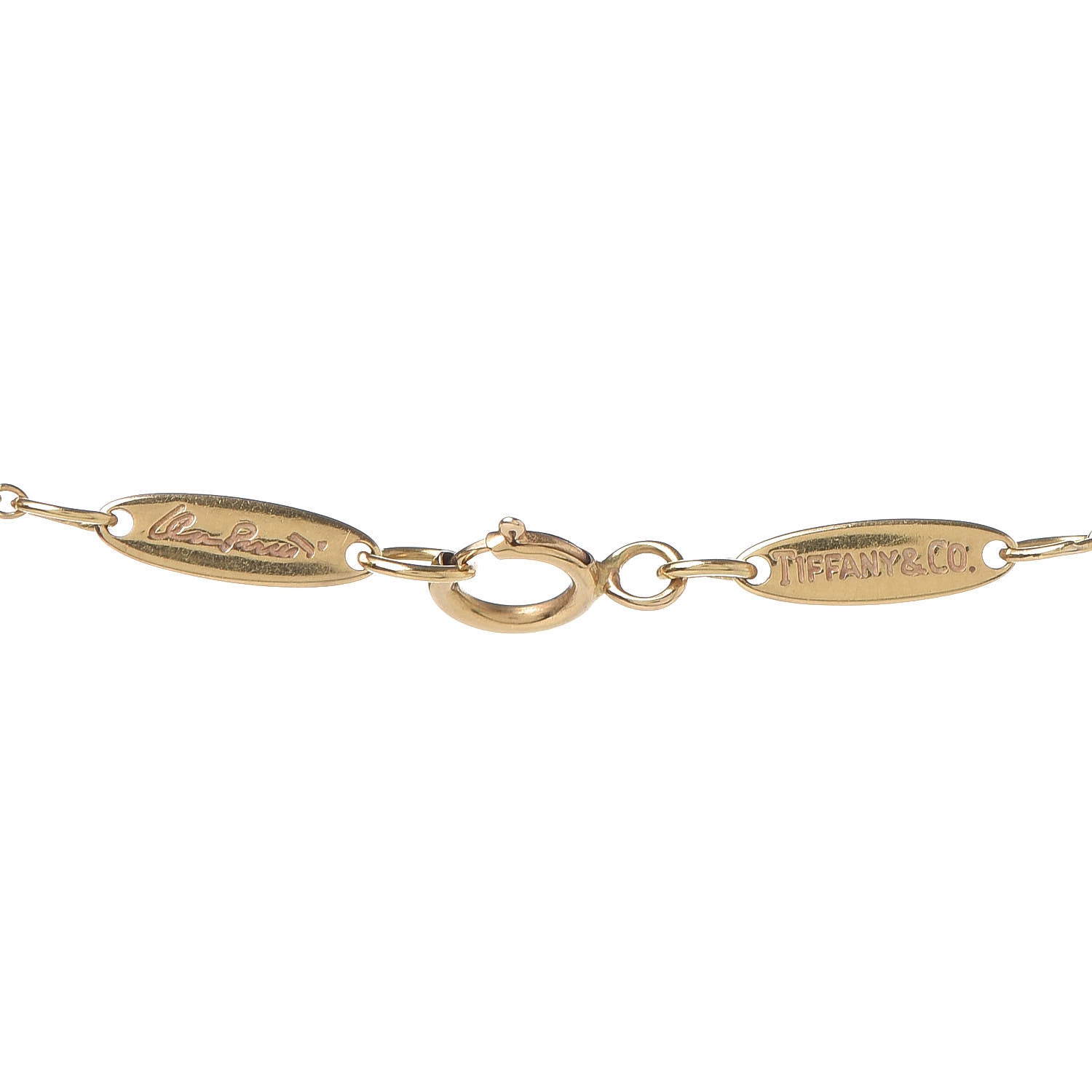 Tiffany 18K Yellow Gold 22mm Elsa Peretti Open Heart Pendant Necklace 5 of 6