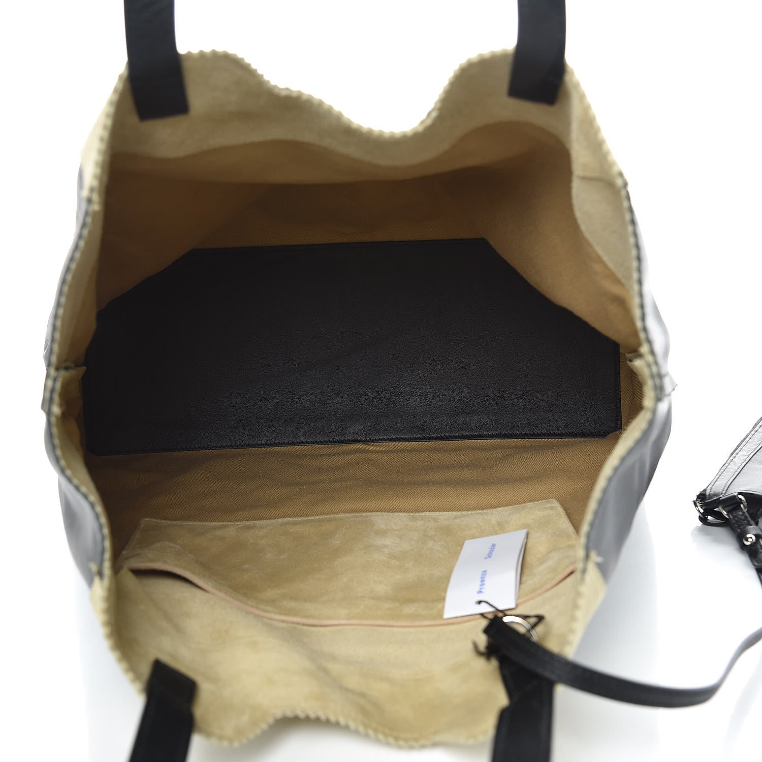 Proenza Schouler Smooth Calfskin Suede Paper Tote Black Beige 5 of 15