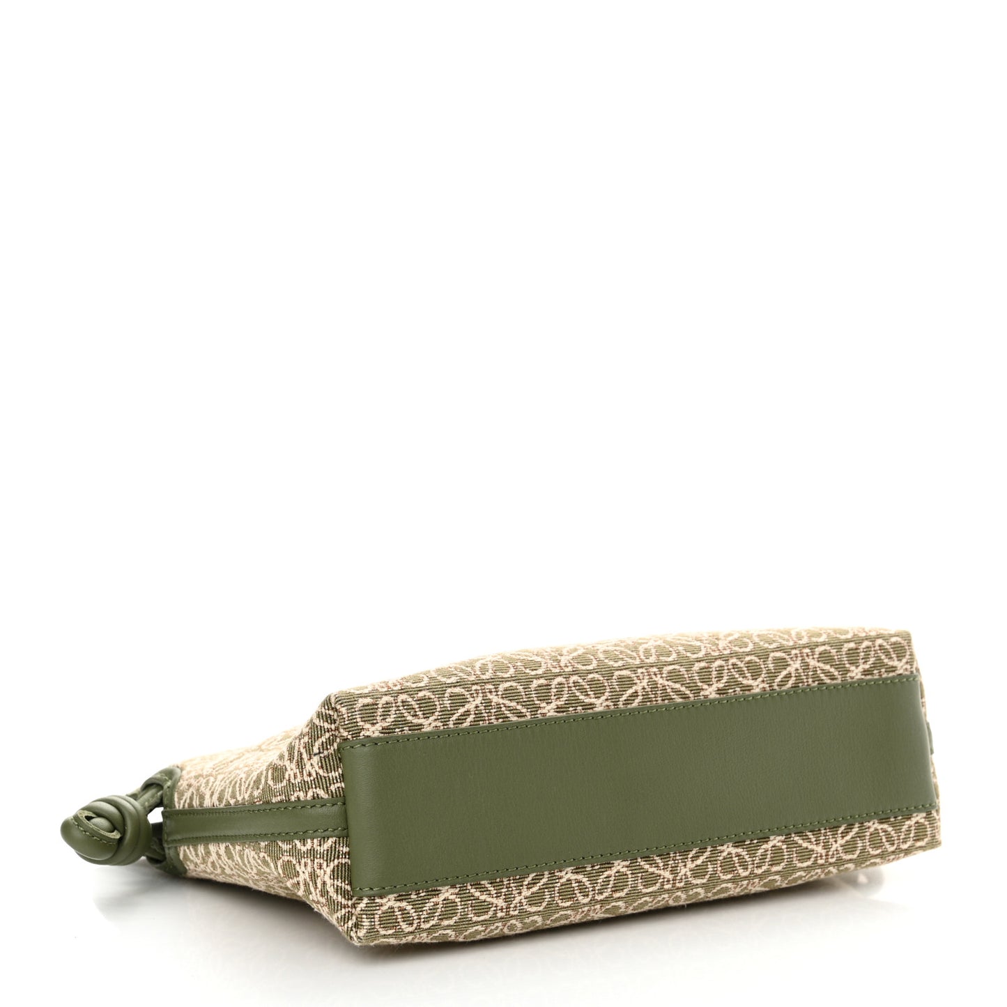 Jacquard Anagram Calfskin Mini Flamenco Knot Clutch Avocado Green