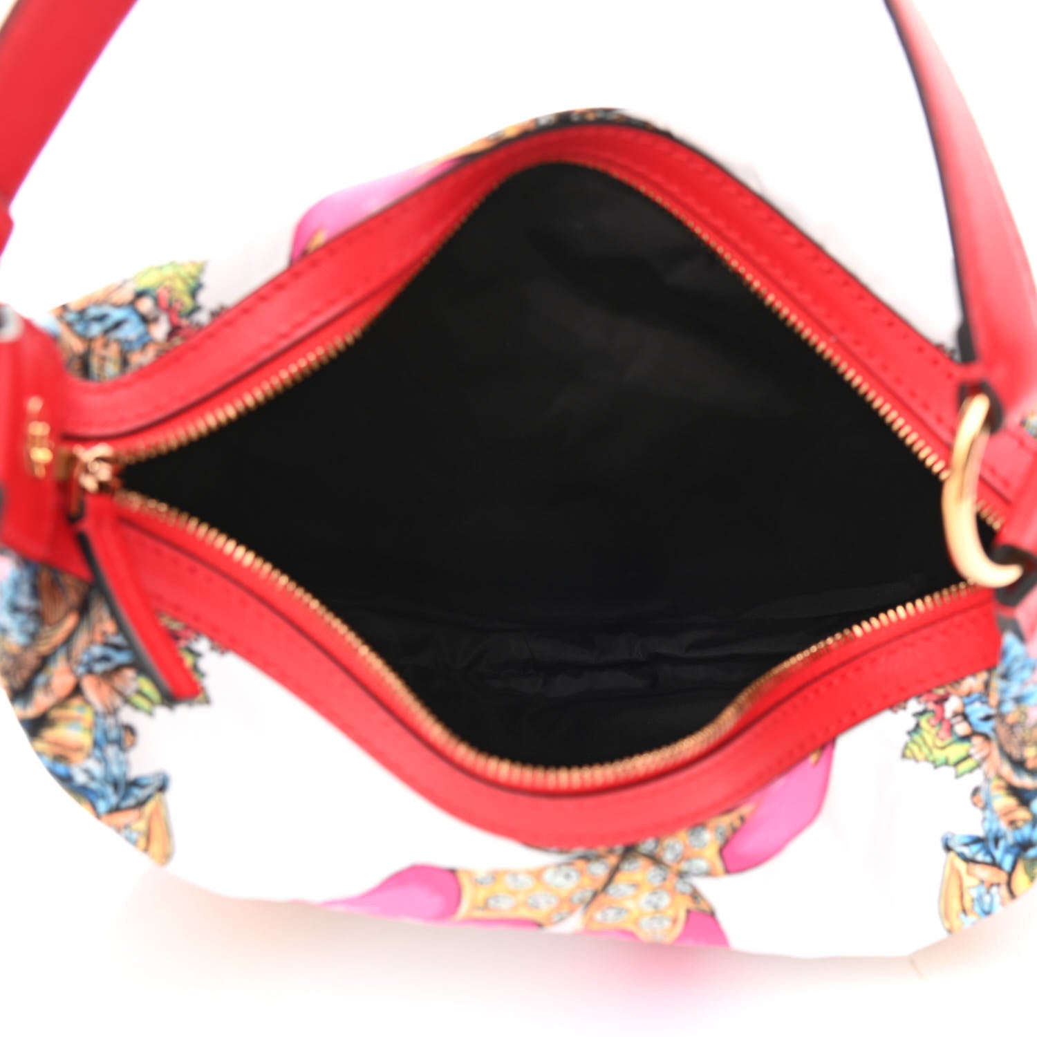 Versace Nylon Calfskin Tresor De La Mer Print Hobo Bag Multicolor 5 of 9