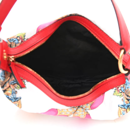 Versace Nylon Calfskin Tresor De La Mer Print Hobo Bag Multicolor 5 of 9
