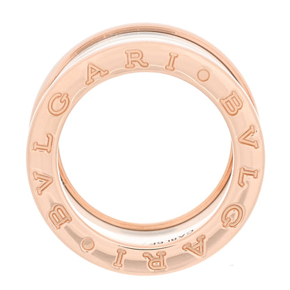 Bulgari 18K Rose Gold White Ceramic B.Zero1 Four-Band Ring 47 4 4 of 5