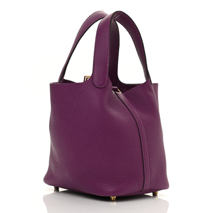 Hermes Taurillon Clemence Picotin Lock 18 PM Anemone 3 of 11