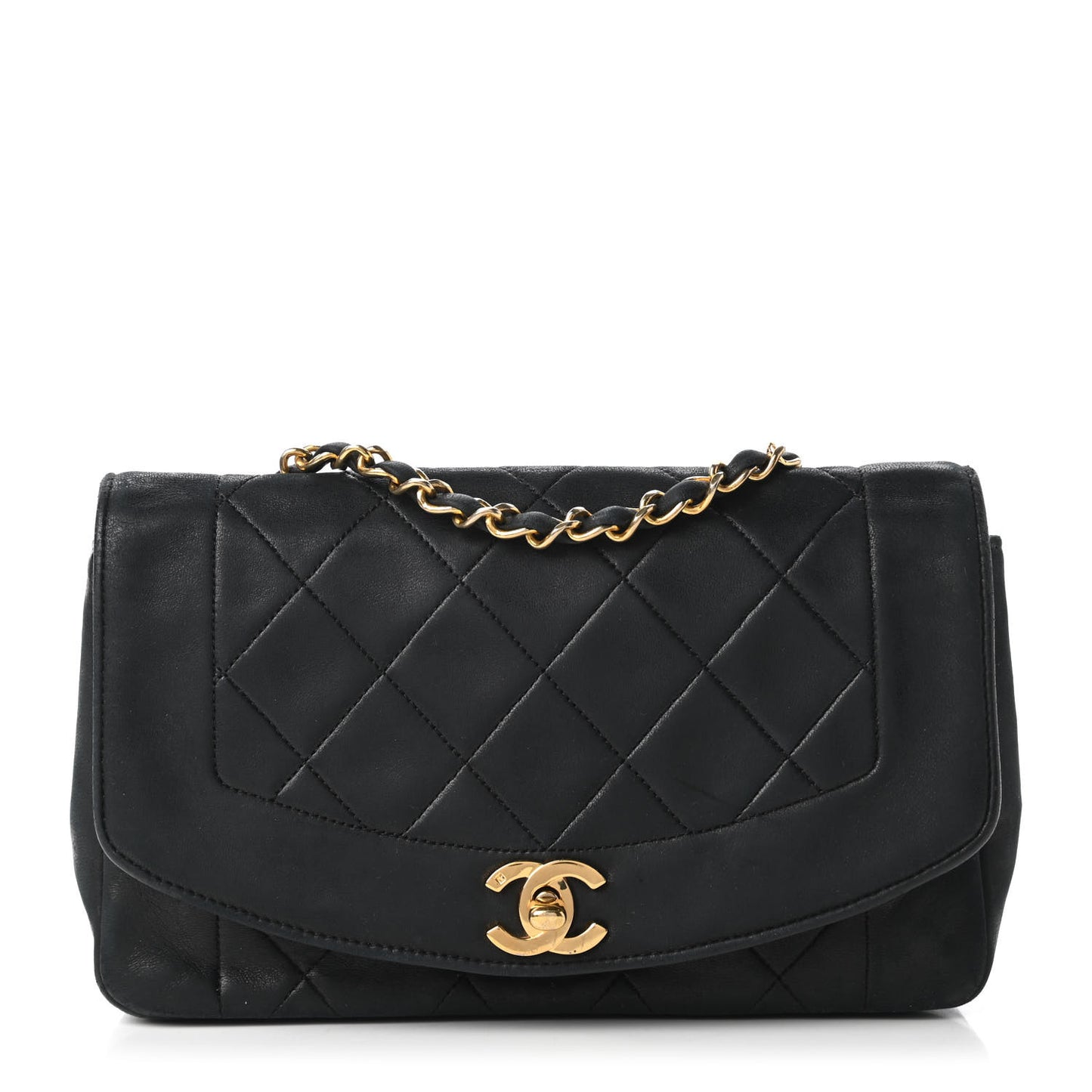 Lambskin Quilted Small Single Flap Bag Black