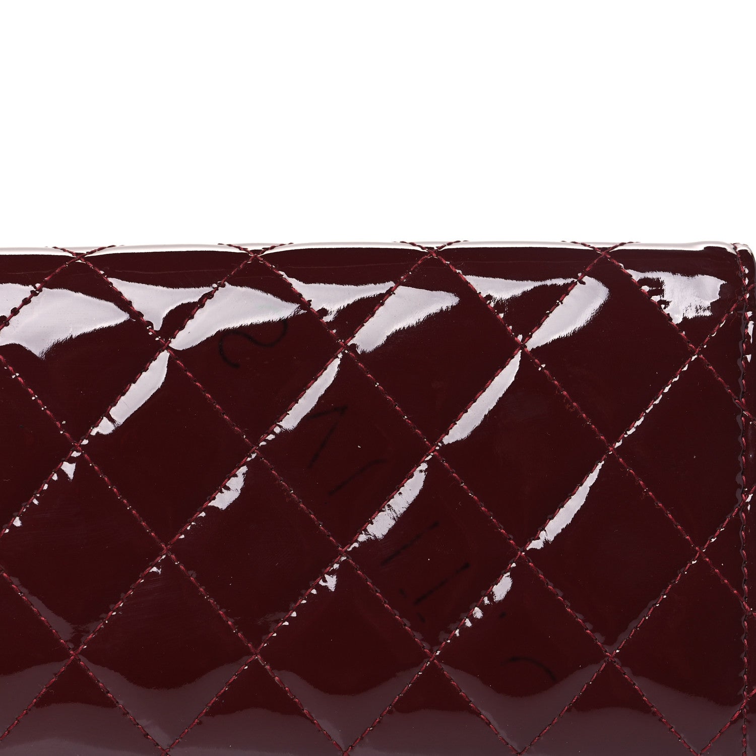 Chanel Patent Quilted Large Brilliant Flap Wallet Dark Burgundy 11 of 12
