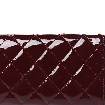 Chanel Patent Quilted Large Brilliant Flap Wallet Dark Burgundy 11 of 12