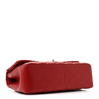 Chanel Caviar Quilted Jumbo Double Flap Dark Red 10 of 40