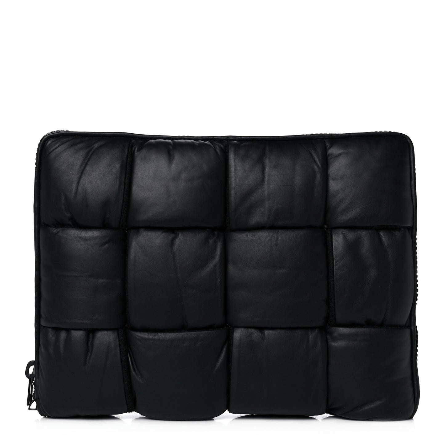 Calfskin Maxi Intrecciato Puffy Laptop Pouch Black
