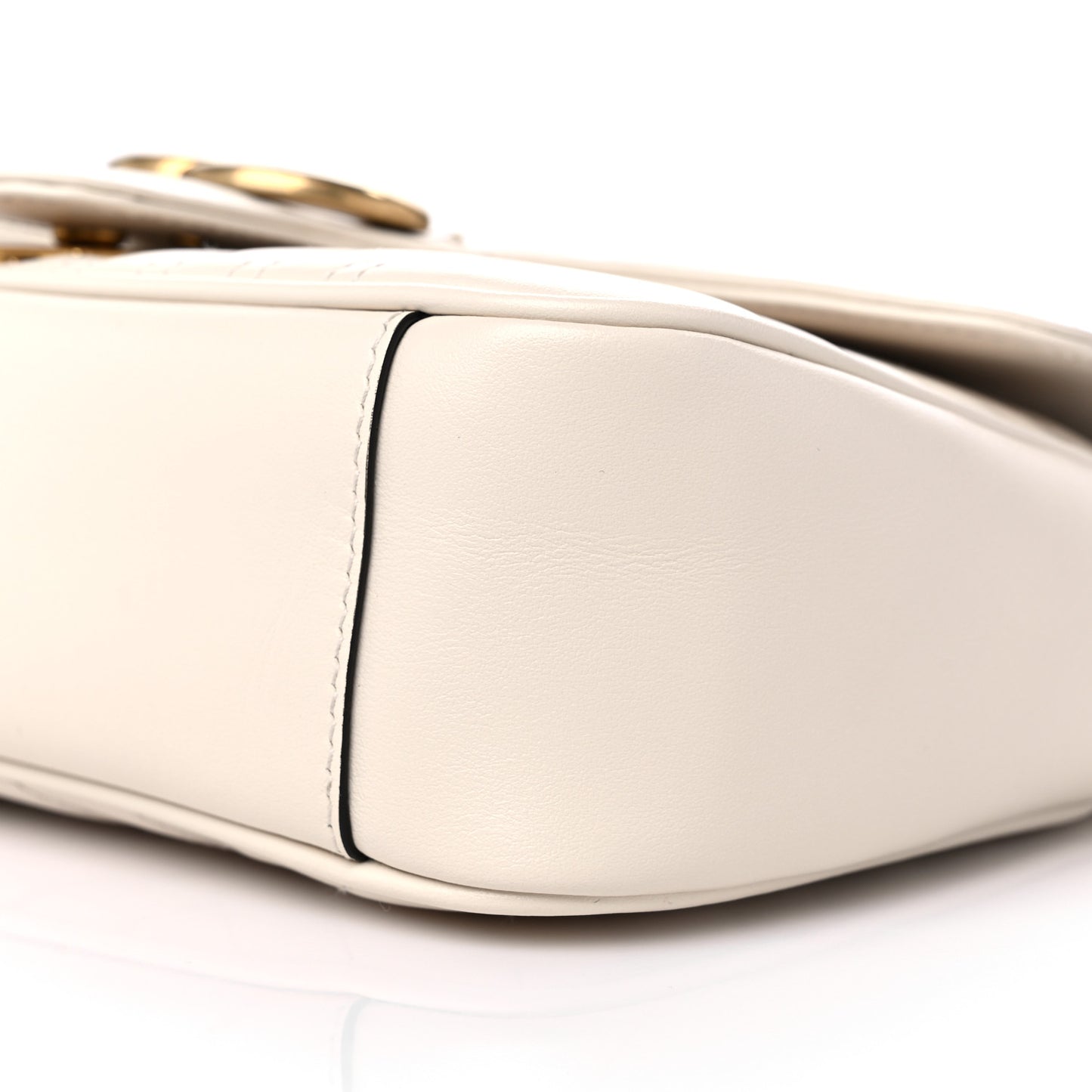 Calfskin Matelasse Small GG Marmont Shoulder Bag White