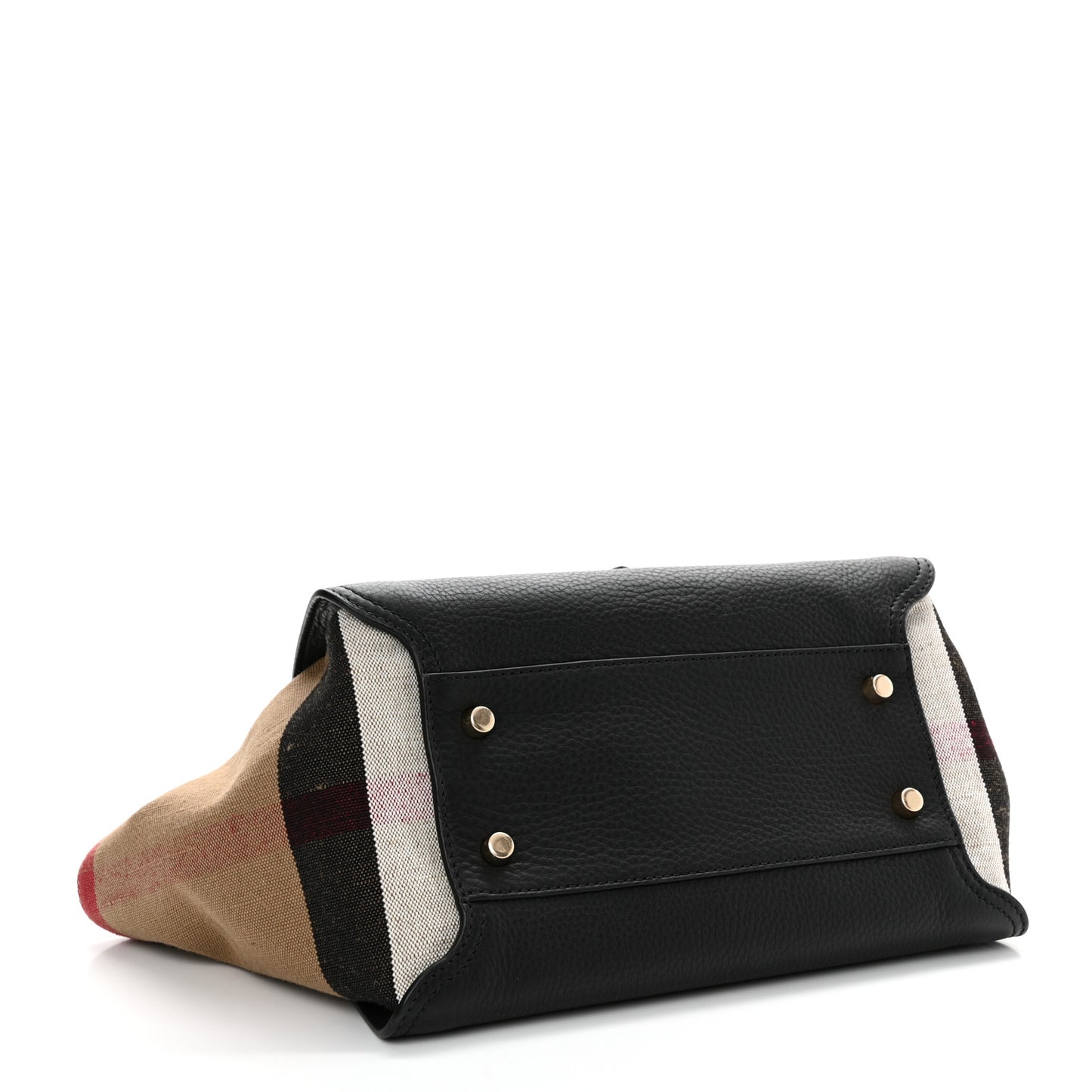 Canvas Mega Check Grained Calfskin Medium Harcourt Satchel Black