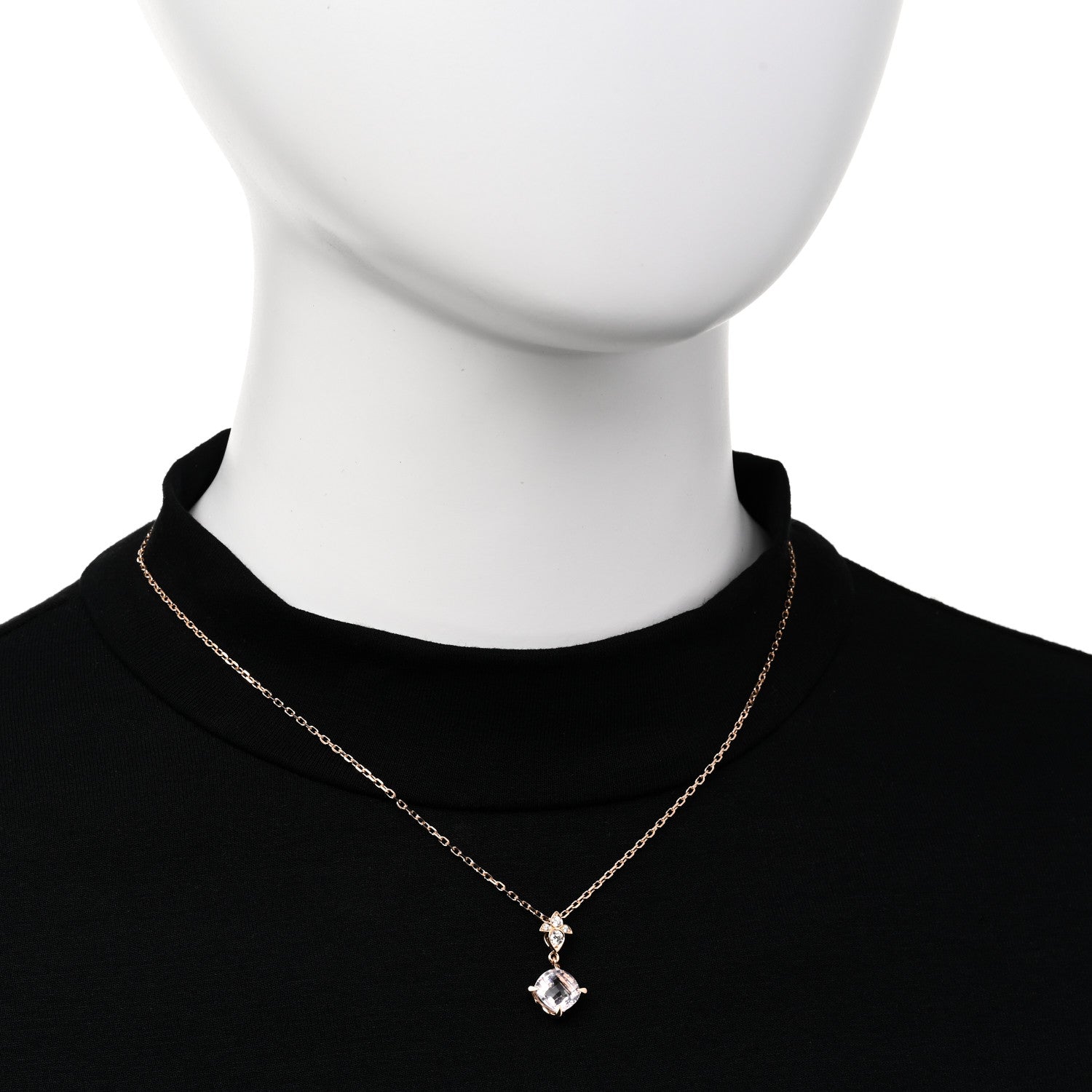 Cartier 18K Pink Gold Diamond Rose Quartz Inde Mysterieuse Pendant Necklace 2 of 5