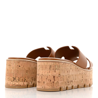 Hermes Calfskin Cork Eze 30 Sandals 36 Marron Glaise 4 of 10