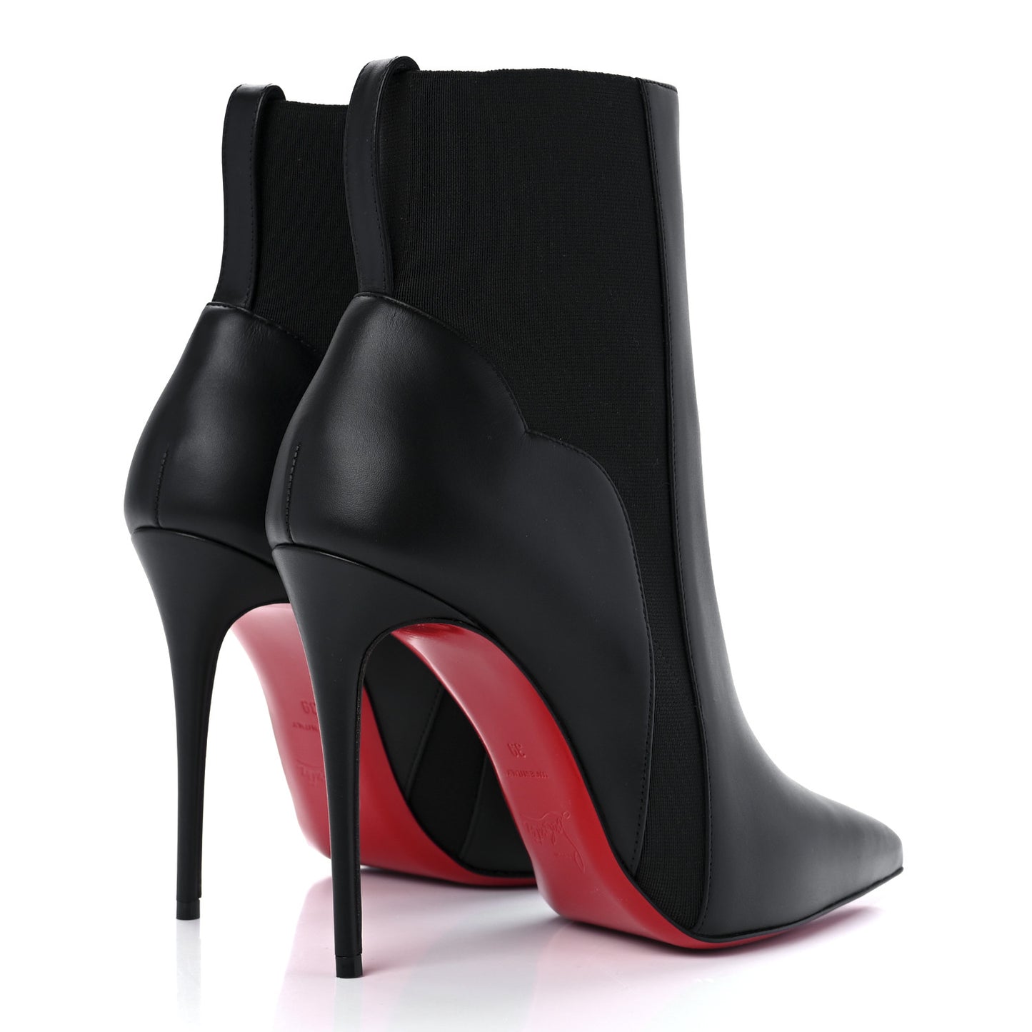 Calfskin Chelsea Chick 100 Stiletto Boots 39 Black