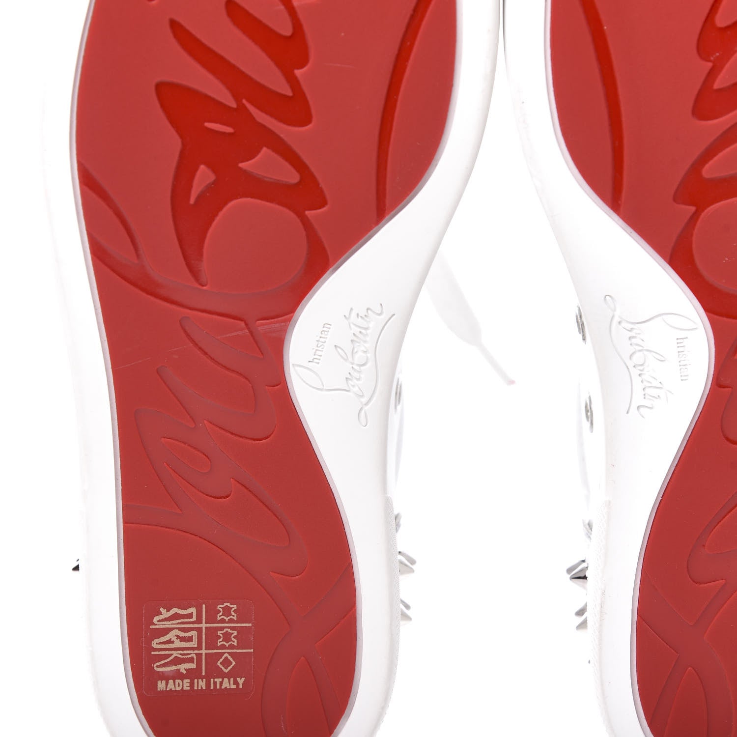 Christian Louboutin Calfskin Spikes Womens Vieira 2 Flat Sneakers 37 White 6 of 10