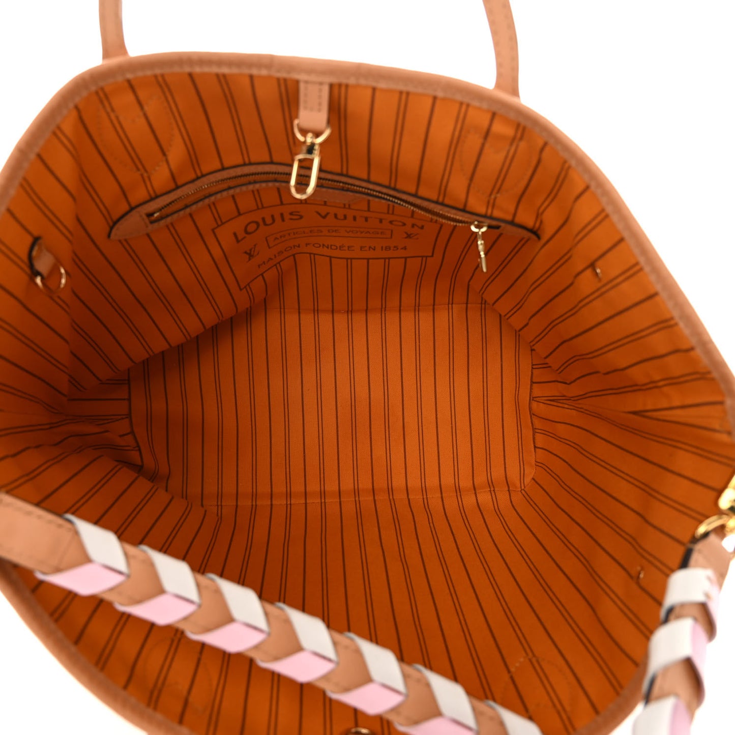 Damier Azur Braided Neverfull MM Orange