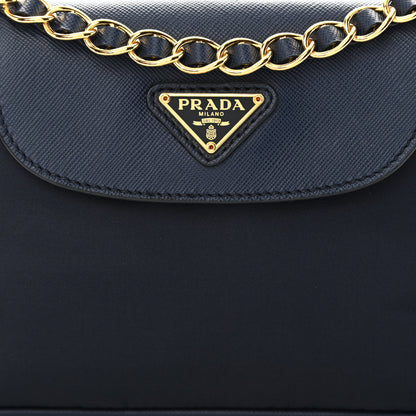 Prada Tessuto Nylon Saffiano Crossbody Bag Bleu 9 of 12