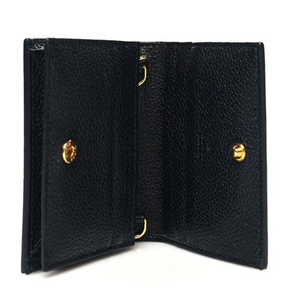 Gucci Grainy Calfskin Zumi Chain Card Case Wallet Black 5 of 10
