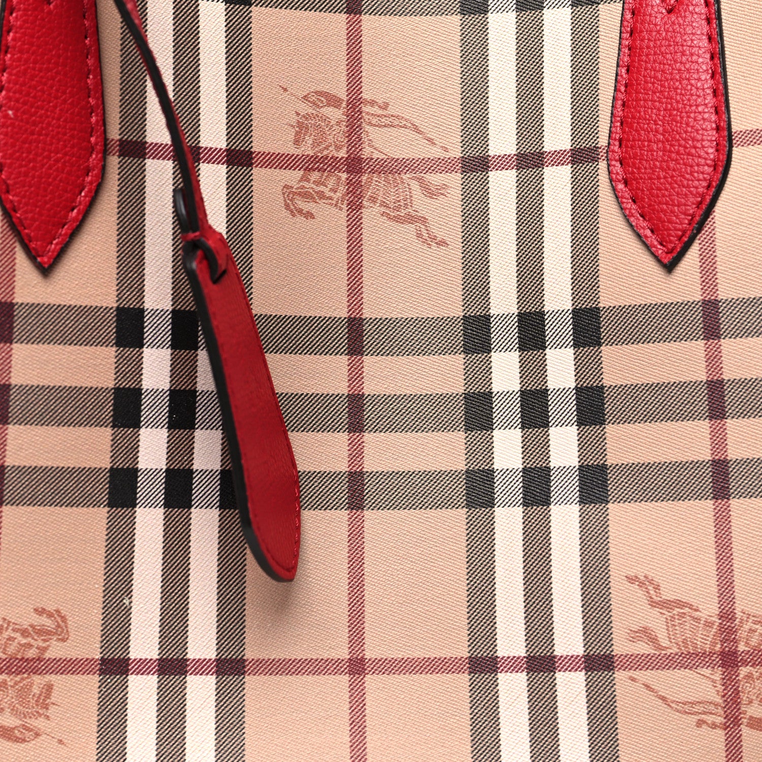 Burberry Haymarket Check Small Reversible Tote Poppy Red 13 of 15