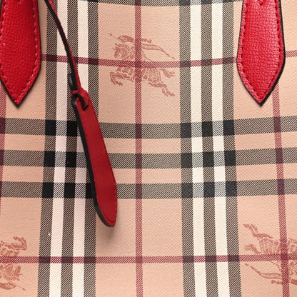 Burberry Haymarket Check Small Reversible Tote Poppy Red 13 of 15