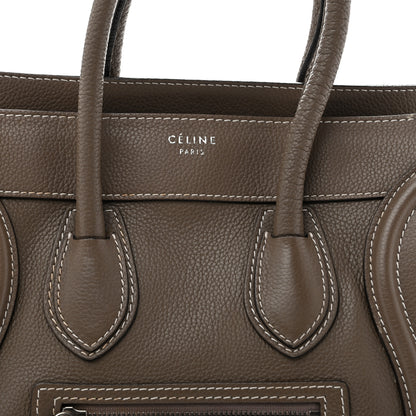 Celine Drummed Calfskin Micro Luggage Souris Souris 6 of 11