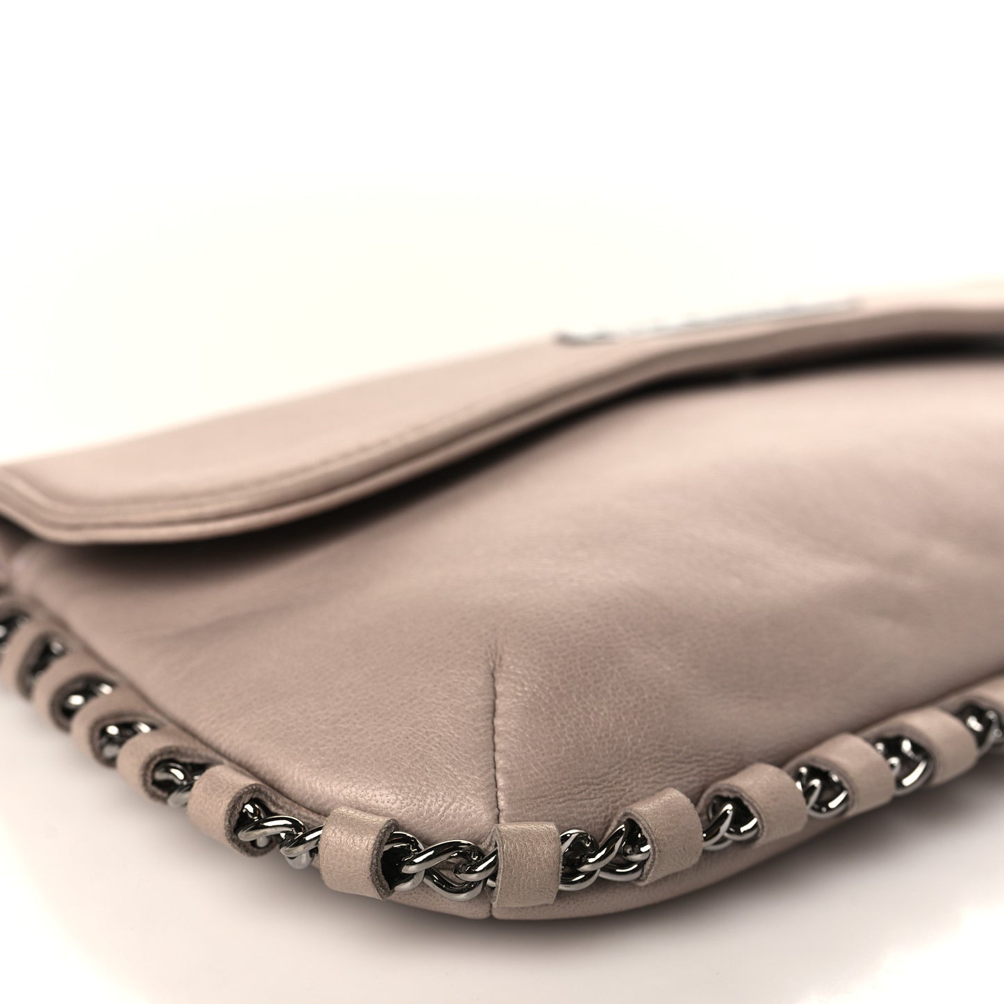 Lambskin Flat Shoulder Bag Beige