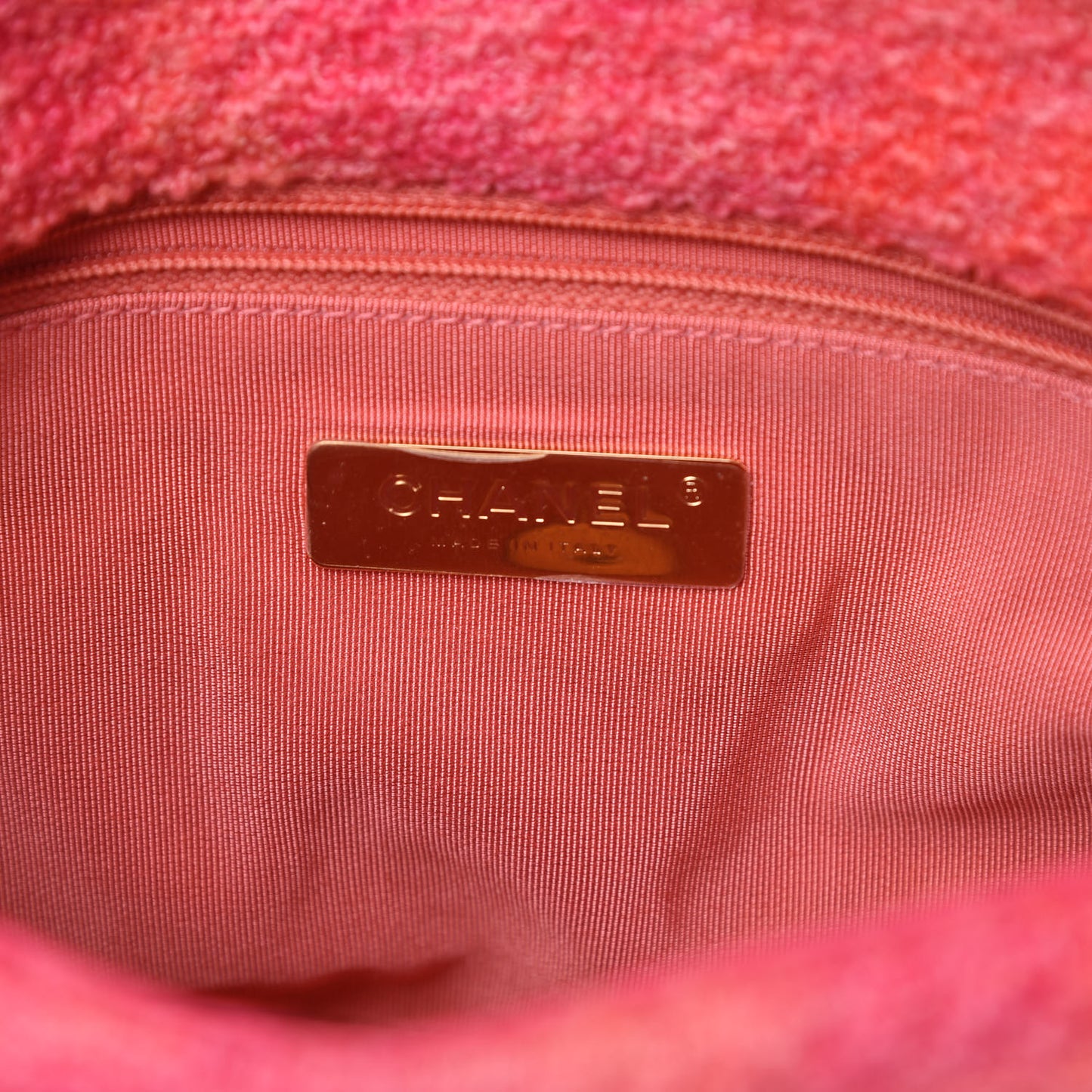Tweed Quilted Medium Chanel 19 Flap Coral Pink