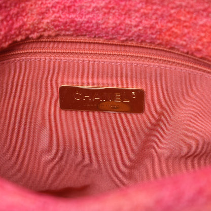 Chanel Tweed Quilted Medium Chanel 19 Flap Coral Pink 6 of 11