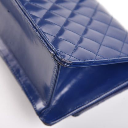 Chanel Glazed Calfskin Quilted East West Flap Blue 15 of 17