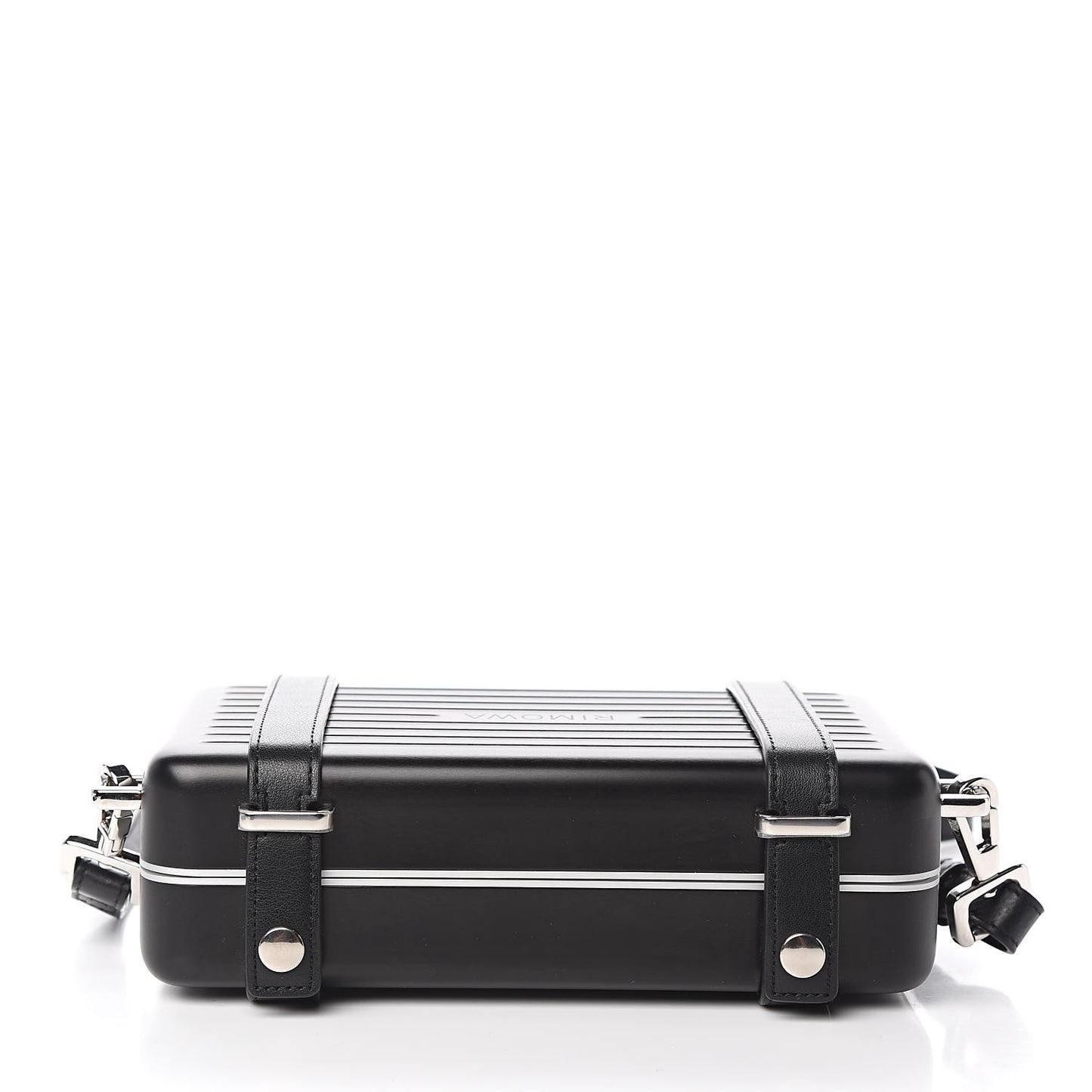 X RIMOWA Aluminum Personal Clutch On Strap Black
