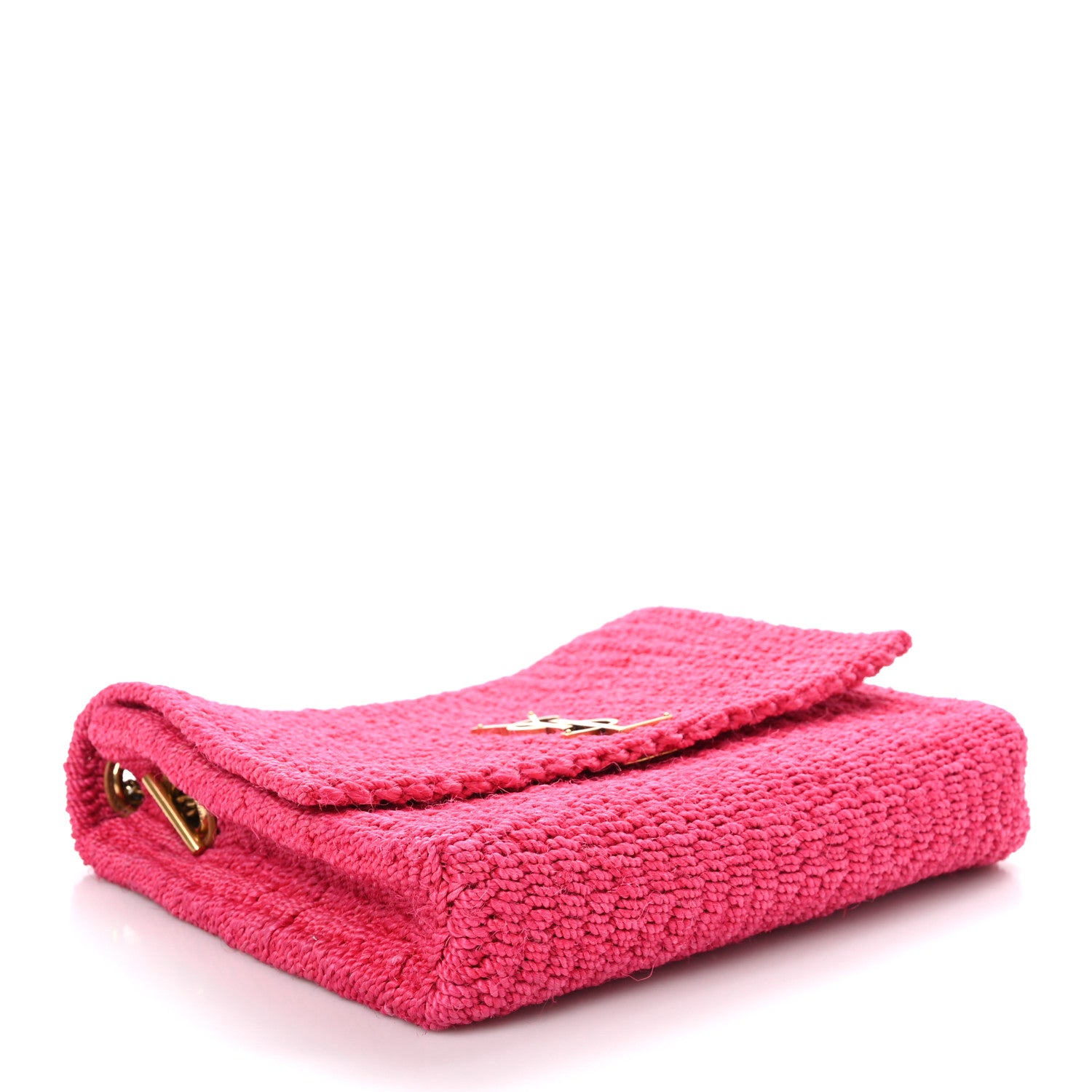 Saint Laurent Raffia Medium Monogram Kate Satchel Pink Glow 4 of 10