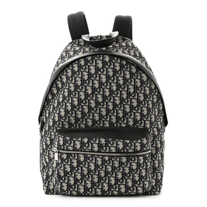 Christian Dior Oblique Calfskin Rider Backpack Beige Black 1 of 10