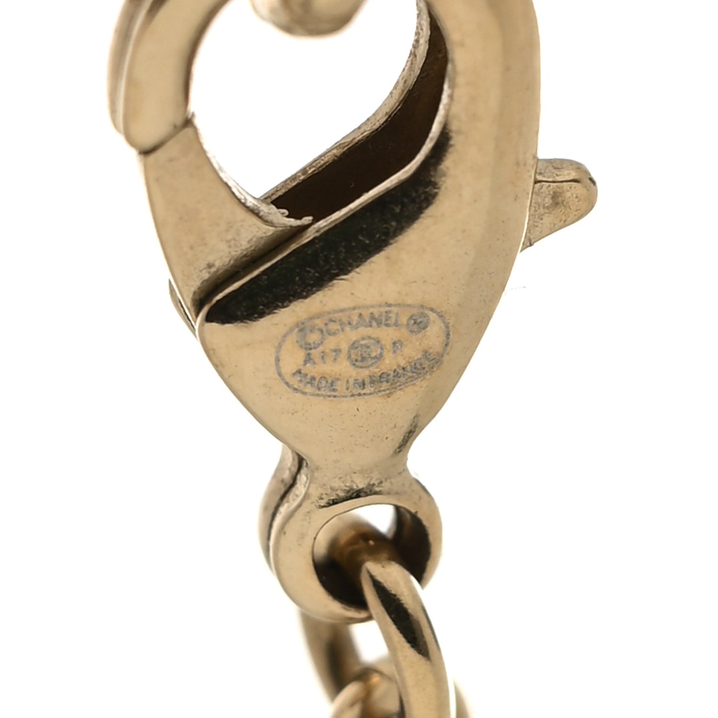 Pearl CC Drop Necklace Gold