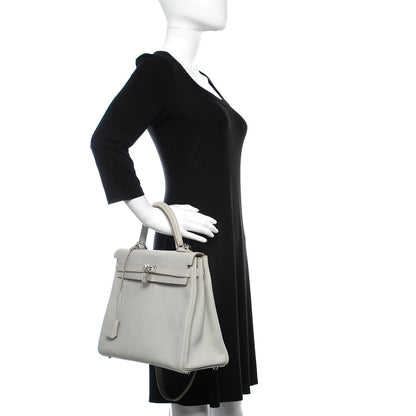 Hermes Taurillon Clemence Kelly Retourne 35 Gris Perle 2 of 28