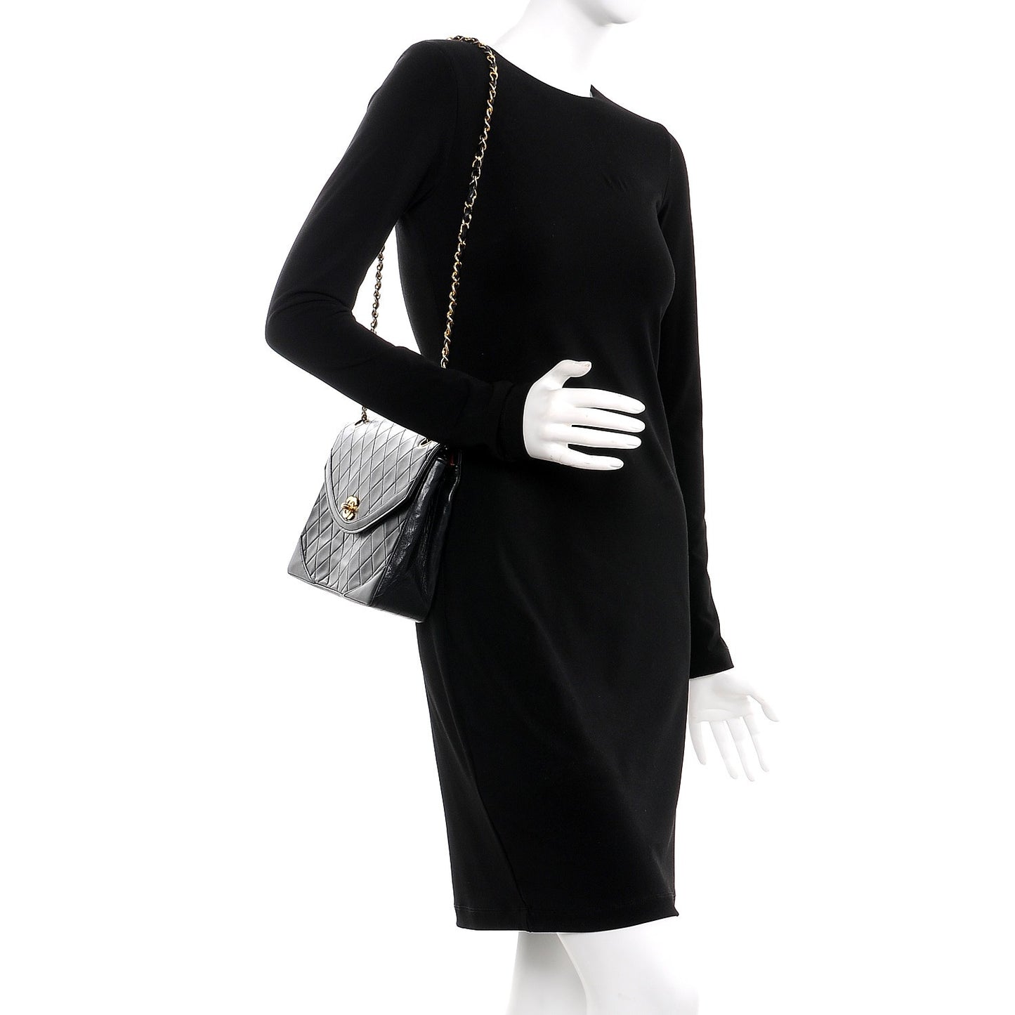 Lambskin Quilted Medium Single Flap Black