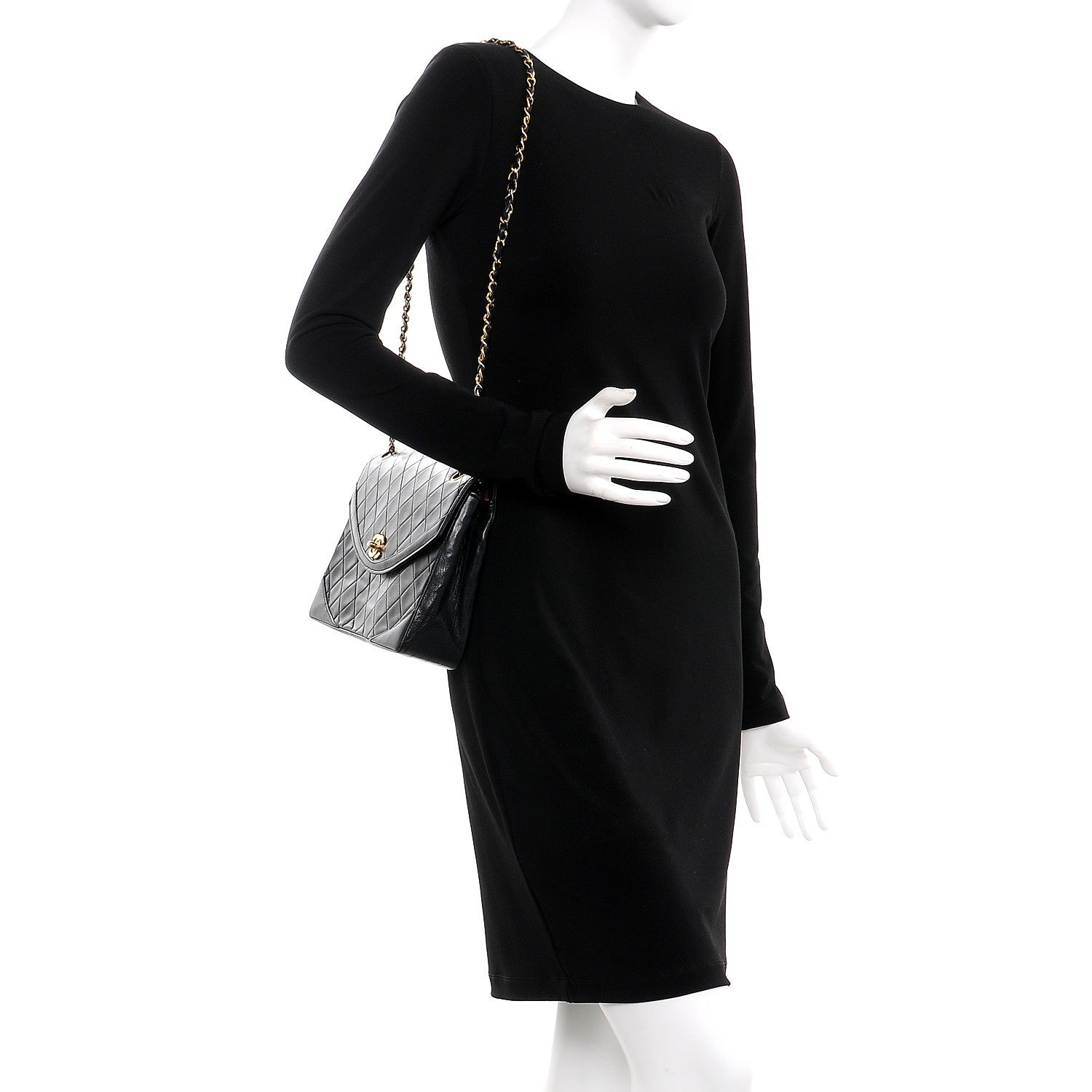 Chanel Lambskin Quilted Medium Single Flap Black 2 of 15